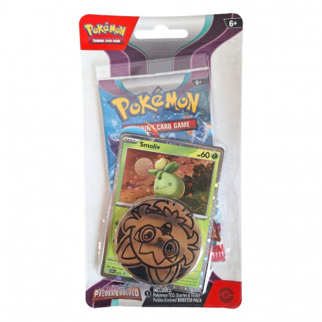 Trading Card Game - Pokémon Scarlet & Violet: Paldea Evolved Checklane Blister Smoliv, 1 Booster Pac
