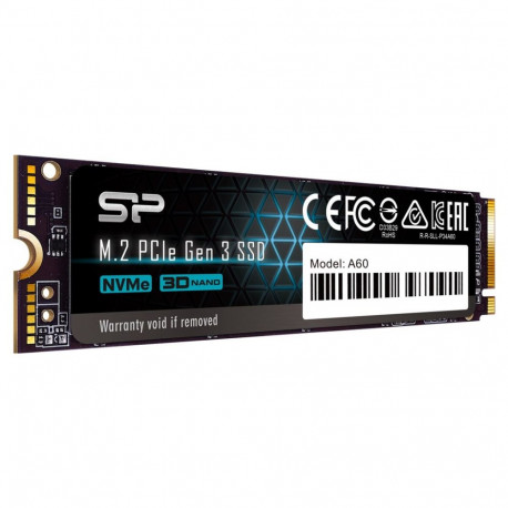 M.2 NVMe SSD - Silicon Power P34A60 128 GB, 2200 MB/s Read, 1600 MB/s Write, Black