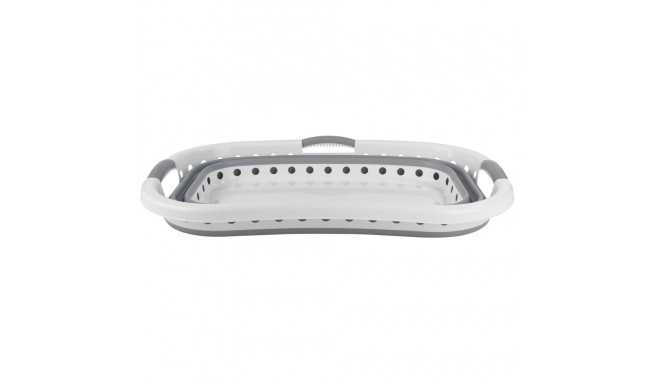 Beldray LA072979PGRYFEU7 Collapsible Hip Hugger Laundry Basket 37L, White/Grey