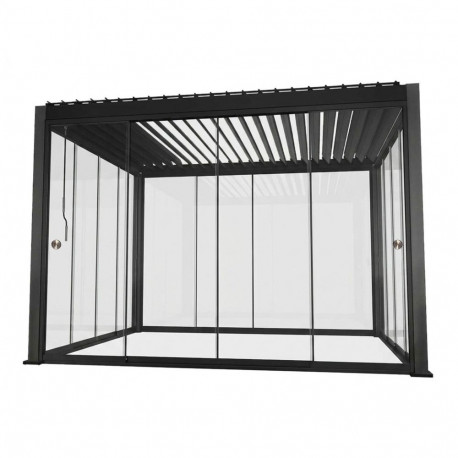 Varikatus MIRADOR-111 3x4m klaasist lükandseintega, tumehall