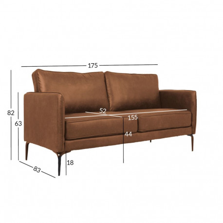 Sofa SOFIA 2-seater, brown