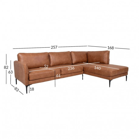 Corner sofa SOFIA RC, brown