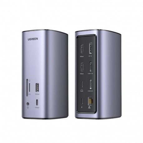 Dokkimisjaam 12in1 USB-C - 2xHDMI, DisplayPort, USB-A, microSD/SD RJ45 CM555 Revodok Pro 312 UGREEN