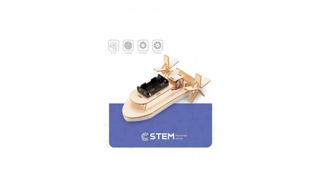 Wooden Assembly Kit Paddle Steamer, STEM Educational Toy