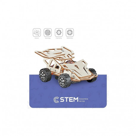 Wooden Assembly Kit Four-Wheel Drive Racing Car, STEM Educational Toy