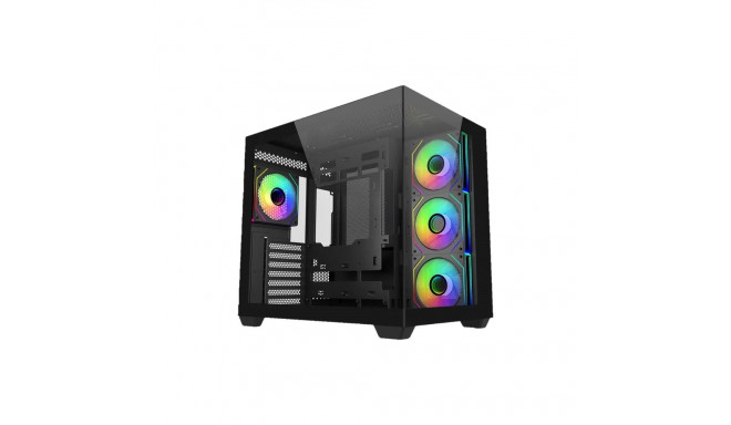 PC case Elite 681 Panoramic 270° tempered glass black