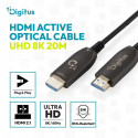 AOC HDMI-kaabel hübriid HDMI-A pistik-pistik HDMI 2.1 UHD-2 8K@60Hz 48Gbps HDR eARC HDCP 2.2 CEC 20m