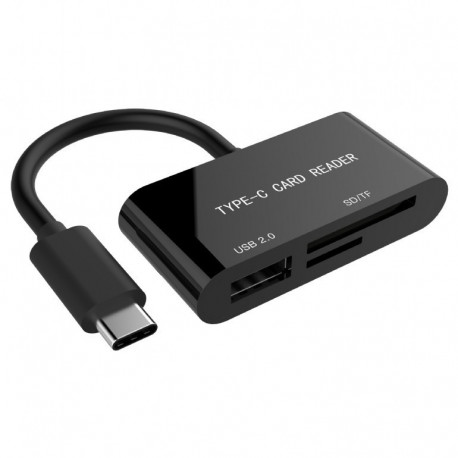 Gembird mälukaardilugeja SD/microSD USB-C, must