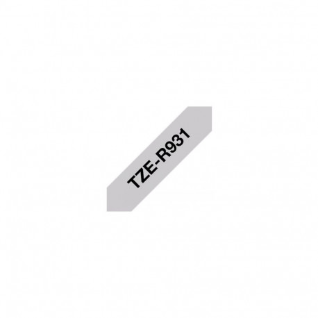 BROTHER TZER931 12MM BLACK ON SILVER RIBBON TAPE