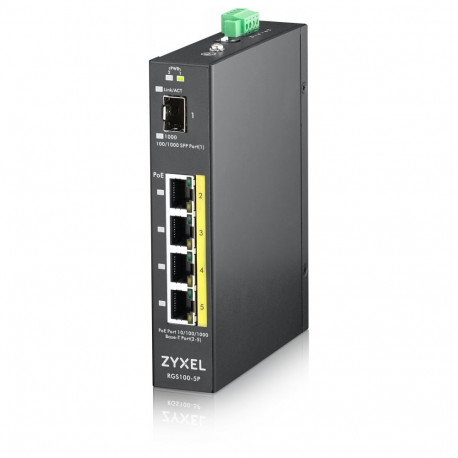 ZYXEL RGS100-12P, 5 PORT UNMANAGED POE SWITCH, 120 WATT POE, DIN RAIL, IP30, 12-58V DC (5Y WARRANTY)