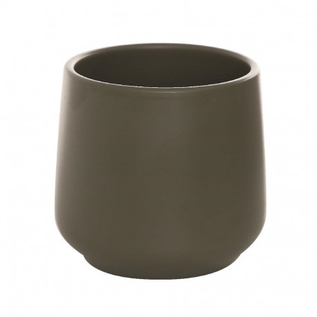 CERAMIC POT SATURN D18 MAT BROWN