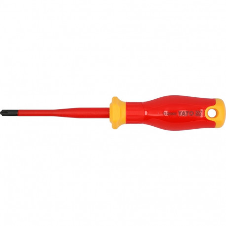 Isoleeritud kruvikeeraja elektritöödeks SL/PZ2 1000V S2 teras 100mm PP TPE käepide YT-282663 Yato