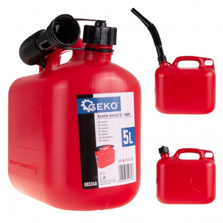 Plastmasas degvielas kanna 5L, elastīgs snīpis, G03240, GEKO