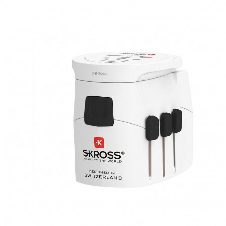 Skross reisivooluadapter PRO Light jaemüügiversioon ülemaailmne, valge