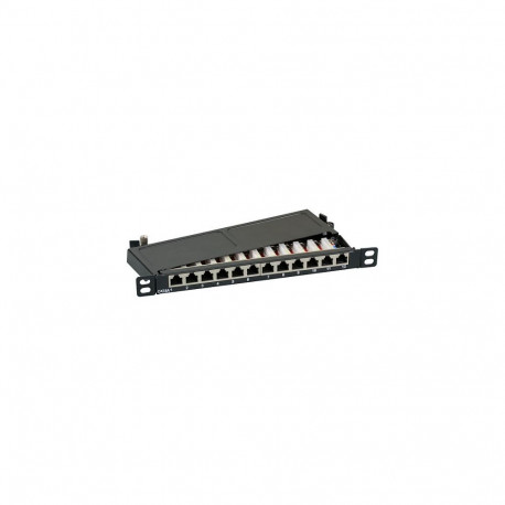 "EFB Mini-Patchpanel STP 12xRJ45 Cat.6A, 10 0,5HE, RAL7035 grau"