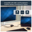 D StarTech mitmeportiline USB-C adapter