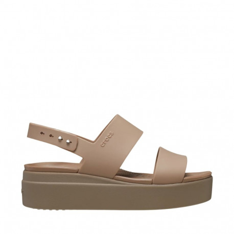 Sandały damskie Crocs Brooklyn Low Wedge beżowe 206453 2EL 41-42