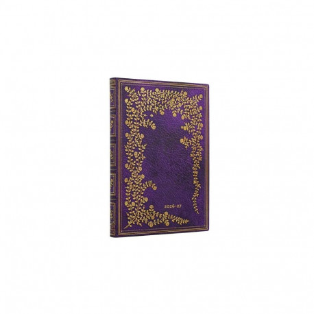 Raamatkalender 2027 18 kuud Paperblanks Gilded Age New York Rose Midi nädal horisontaalne
