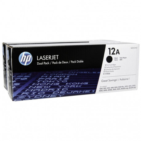 HP tonerkassett Q2612AD topeltpakend, must