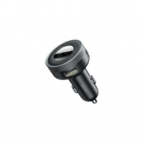 Baseus FM transmitter car charger LED 2x USB / 3.5mm jack wireless MP3 player Bluetooth 5.0 3.4A Bla