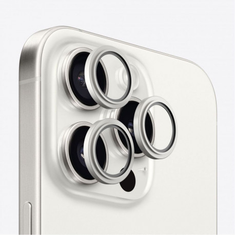 Evelatus Apple iPhone 15 Pro / 15 Pro Max Camera Lens Protector Armor White Titanium