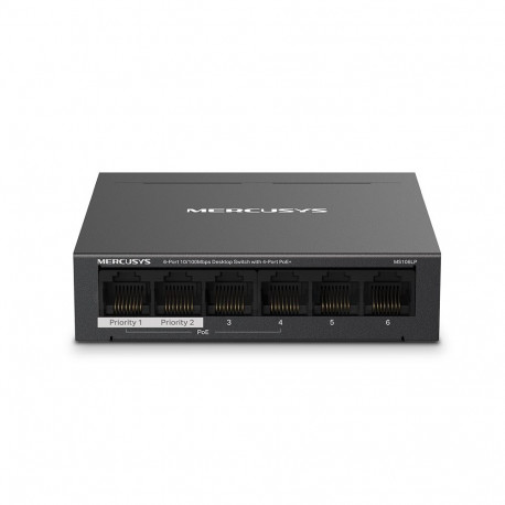 MS106LP | Mercusys 6-Port 10/100 Mbps Desktop Switch with 4-Port PoE+ | Desktop | 10/100 Mbps (RJ-45