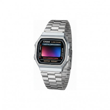"Casio A168WA Unisex-Uhr Digital mit Edelstahlarmband, silber"