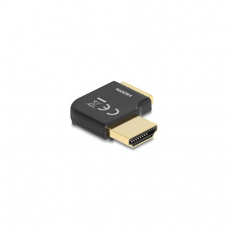 DeLOCK HDMI Adapter male to female 90° right angled 8K 60 Hz metal
