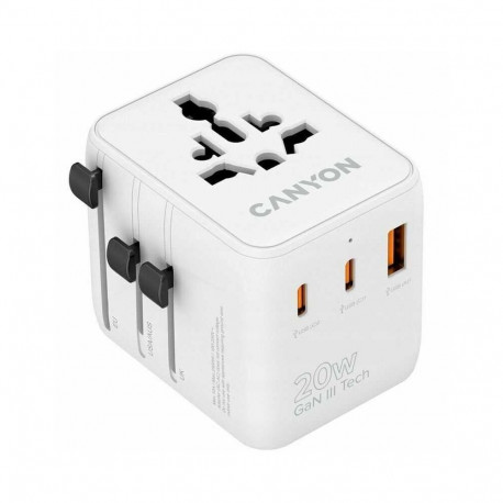 Canyon Travel Adapter OnTour 20 EU/UK/US/AUS 20W , White