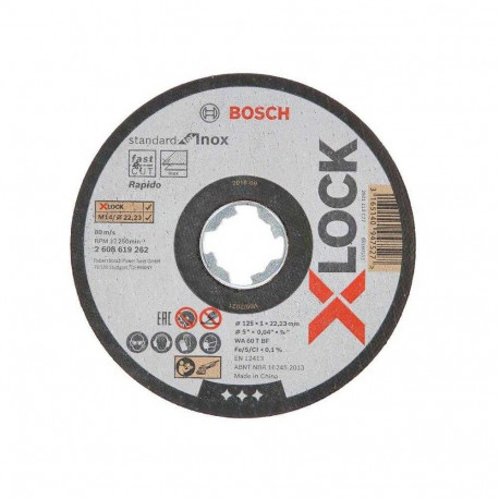 Bosch X-LOCK cutting disc 125x1,0 h f INOX - 2608619262 straight