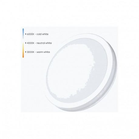 Visional LED Waterproof luminaire 30W, 3CCT, 3600Lm, IP65, Ø 300 x 55, W