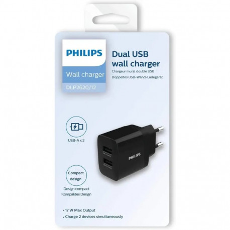 Philips DLP2620 reisilaadija | 17W | USB-A | must