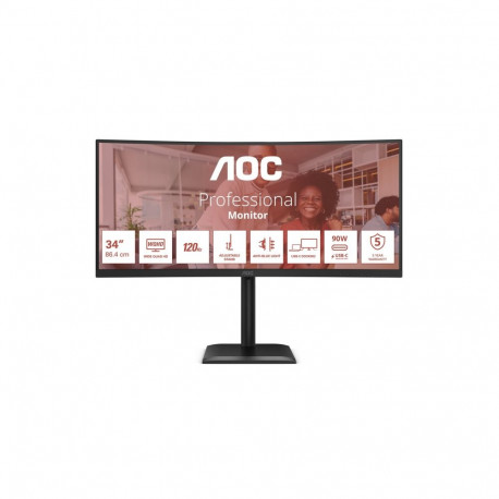 AOC monitor CU34E4CV 34" VA 21:9 120Hz 4ms 3440x1440 pixels HDMI x2, must