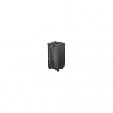 LANBERG Rack Cabinet 19inch Free-Standing 24U/600X600 FLAT PACK With Glass Door LCD black V2