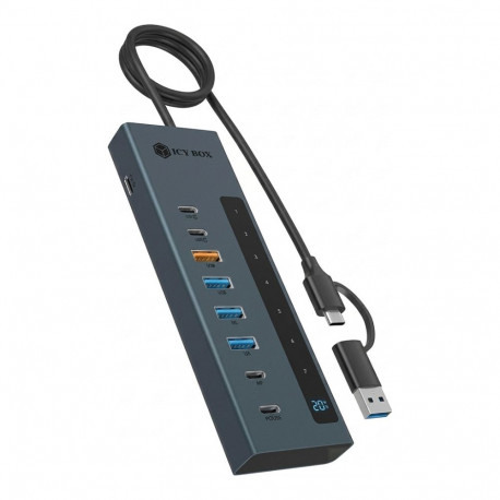 IcyBox jaotur 9-in-1 USB 3.2 Type-C/Type-A