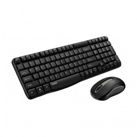 "Rapoo Kabelloses Deskset X1800S QWERTZ Keyboard + Mouse black"