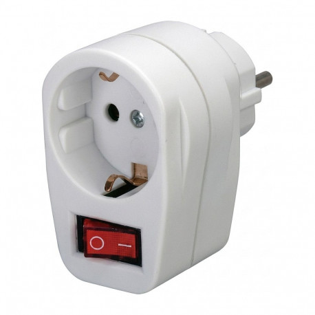 "Brennenstuhl Adapterstecker 1 Steckd. + Schalter weiß"