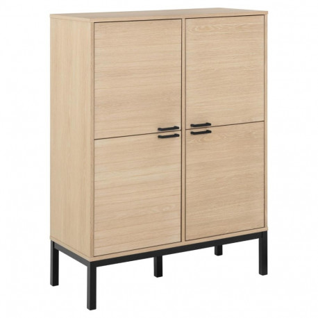 Puhvetkapp KENSINGTON 91x40x120 cm, valge-must