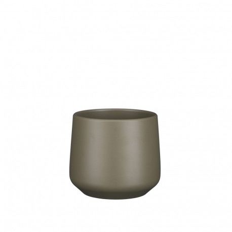 CERAMIC POT AMBER D15.5 H14CM GREEN MATT