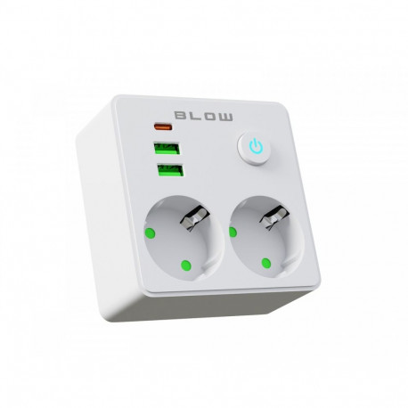 Power strip R-20 PRx2 2xUSB-A + USB-C white