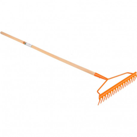Flo Rake GRD 35759, 16 teeth, 145cm, steel, lacquered, wood handle
