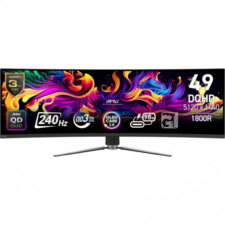 Monitor|MSI|49 "|5120 x 1440 pixels|Dual QHD|Native aspect ratio 32:9|QD-OLED|Curved|MPG491CQPXQD-OL
