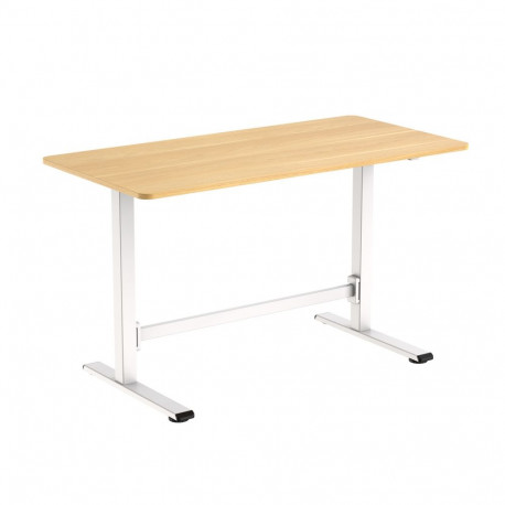 Töölaud ERGO manuaalne 120x60xH70-115cm, tamm/valge