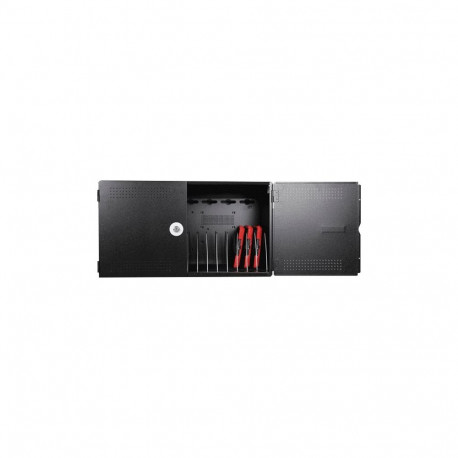 LEBA laadimisjaam NoteBox 16 võtmega lukustatav Schuko plug USB-C USB 2.0 seadme kohta 12W, must