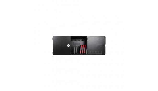 LEBA laadimisjaam NoteBox 16 võtmega lukustatav Schuko plug USB-C USB 2.0 seadme kohta 12W, must