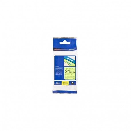 BROTHER TZE-C51 BLACK ON FLUORESCENT YELLOW LABELLING TAPE – 24MM WIDE