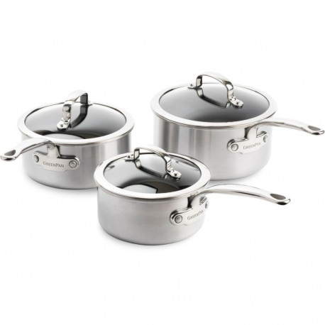 GreenPan Premiere Casserole Set 3-piece Stainless Steel
