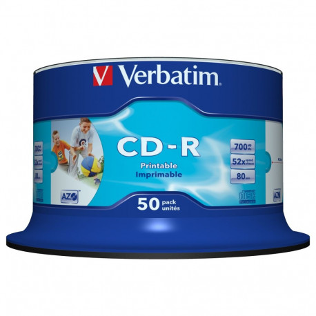 Verbatim CD-R 80/700MB 52x 1x50 laiapinnaga trükitavad