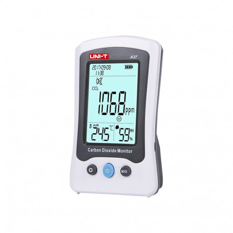 Air Quality Monitor - Uni-T A37 CO2 Meter, CO2, Temperature, Humidity, Black