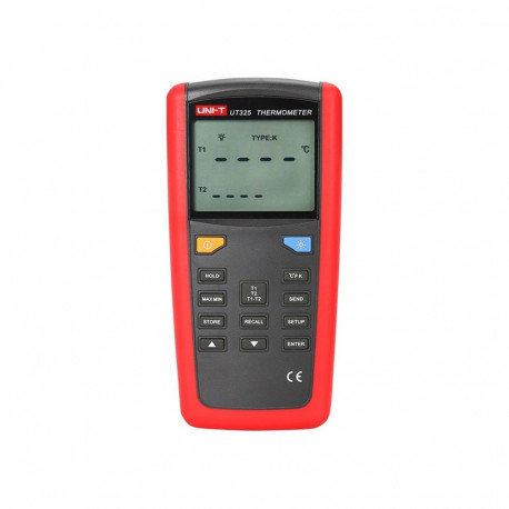 Measurement Tool - Uni-T UT325 Dual Input Contact Thermometer - USB, -200°C To 1372°C, Black